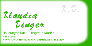 klaudia dinger business card